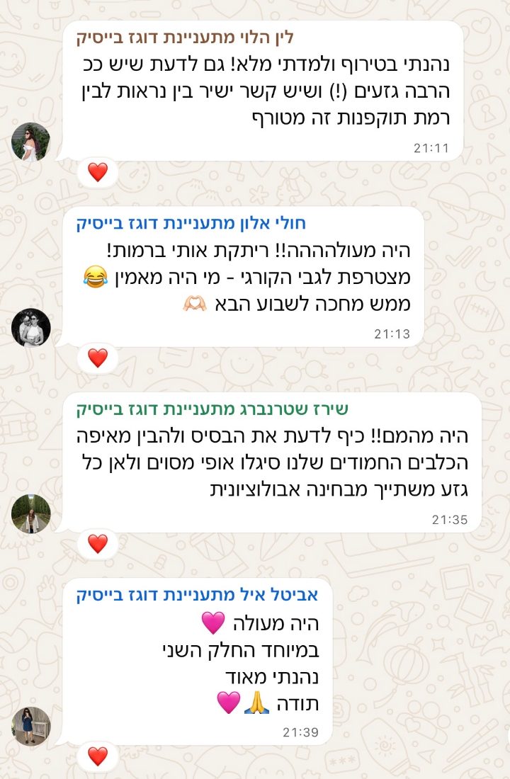 פידבק מבוגרת הסדנה
